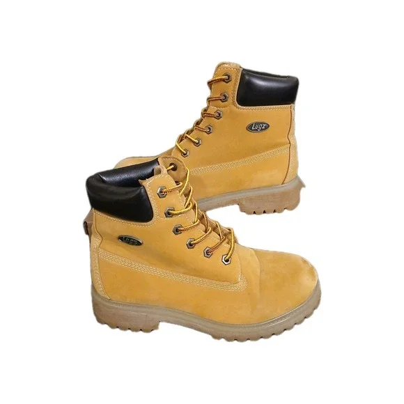 Lugz Drifter 6 SteelToe Golden Wheat Bark Tan Gum Women Sz 7.5 OR Men Sz 6 #1085 - Picture 10 of 13
